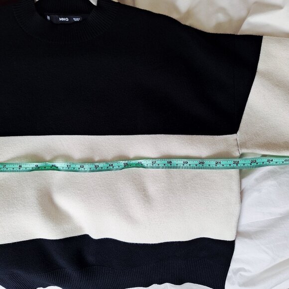 MANGO Oversized striped sweater - Black and White - Picture 10 of 10